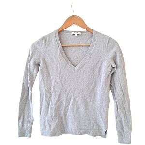 Madewell Women's Gray 100% Merino Wool Cropped V-Neck Sweater - Size Small